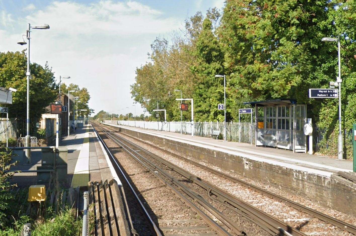 Criminal damage was reported at Teynham railway station earlier this month. Picture: Google