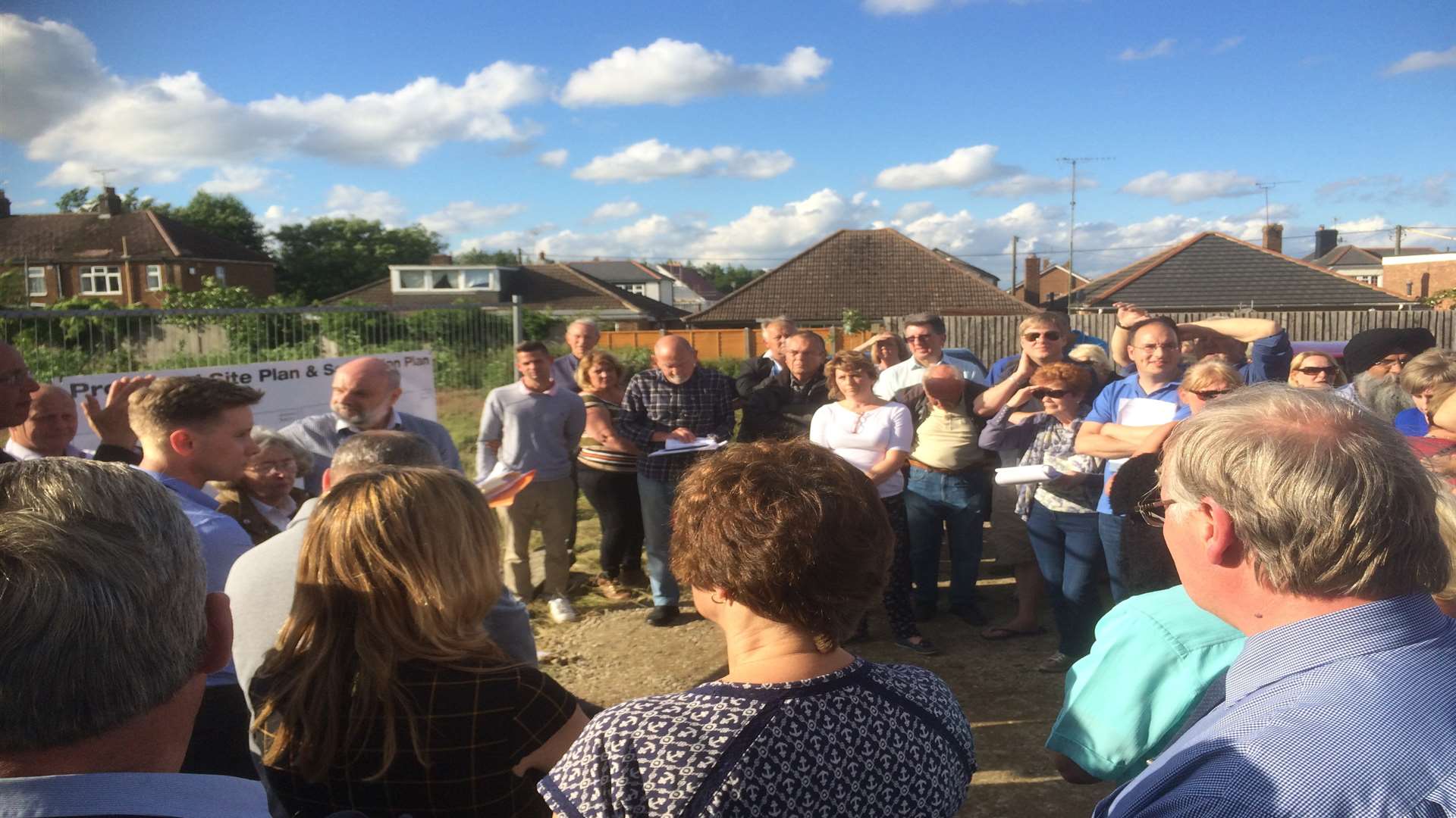 Residents gathered to show anger at plans for the housing development in Berengrave Lane