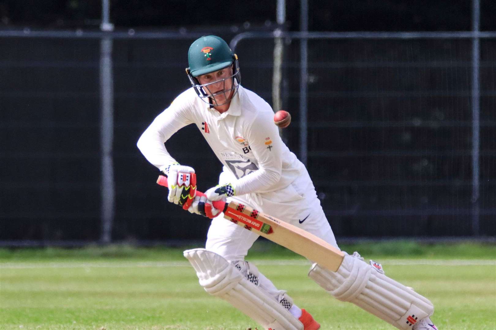 Lordswood's Bradley Goldsack on his way to a 47-ball 49 in their seven-run Duckworth-Lewis win at home to Minster at the weekend. Picture: Allen Hollands