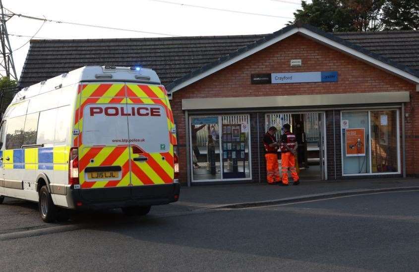 Police and paramedics were called to Crayford Railway Station. Picture: UKNip
