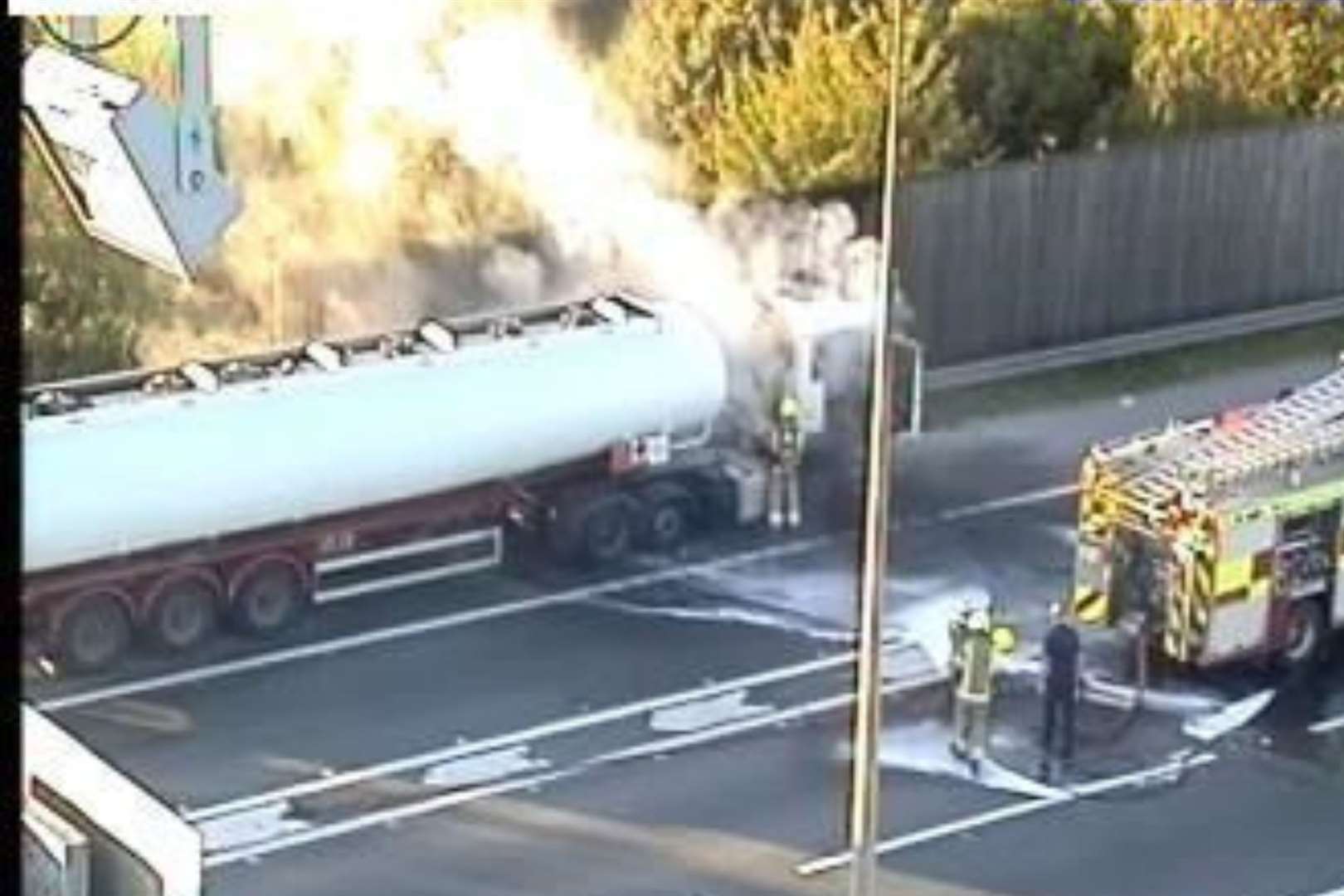 Traffic cameras showed the tanker on the M25. Picture: National Highways Twitter