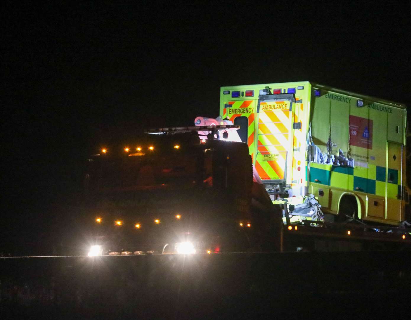 The ambulance involved in the crash. Picture: UKNIP
