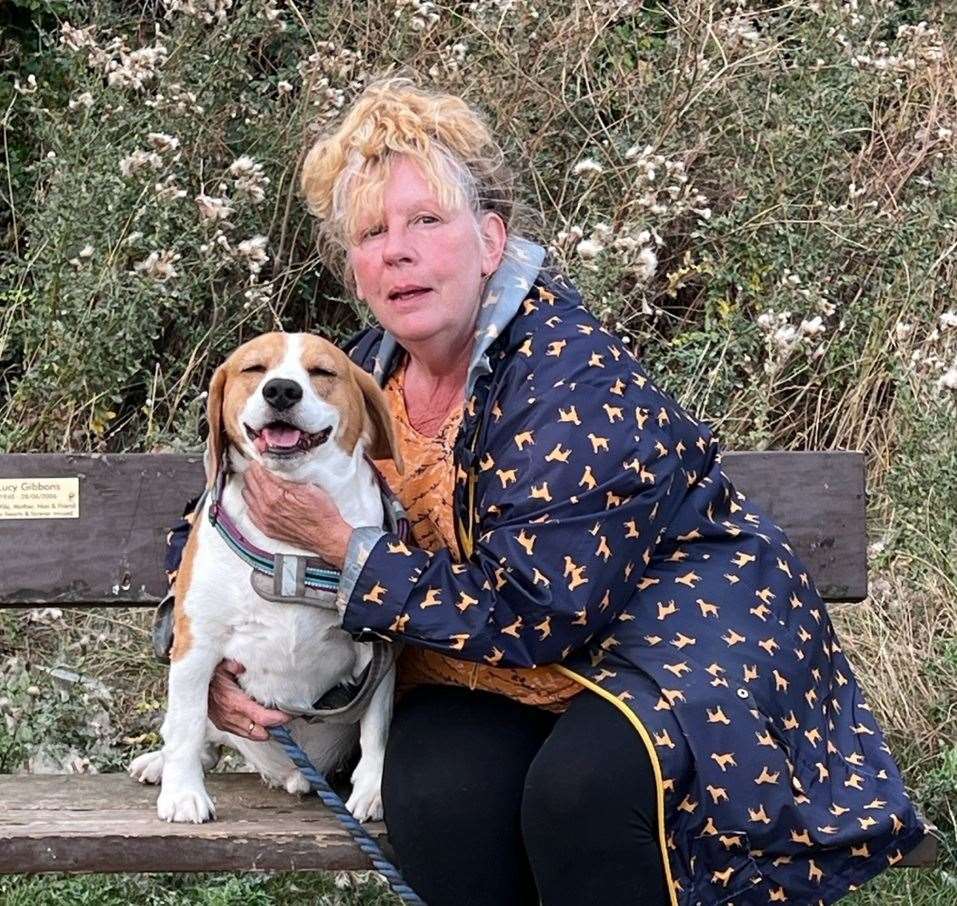 Miriam with her dog, Bert