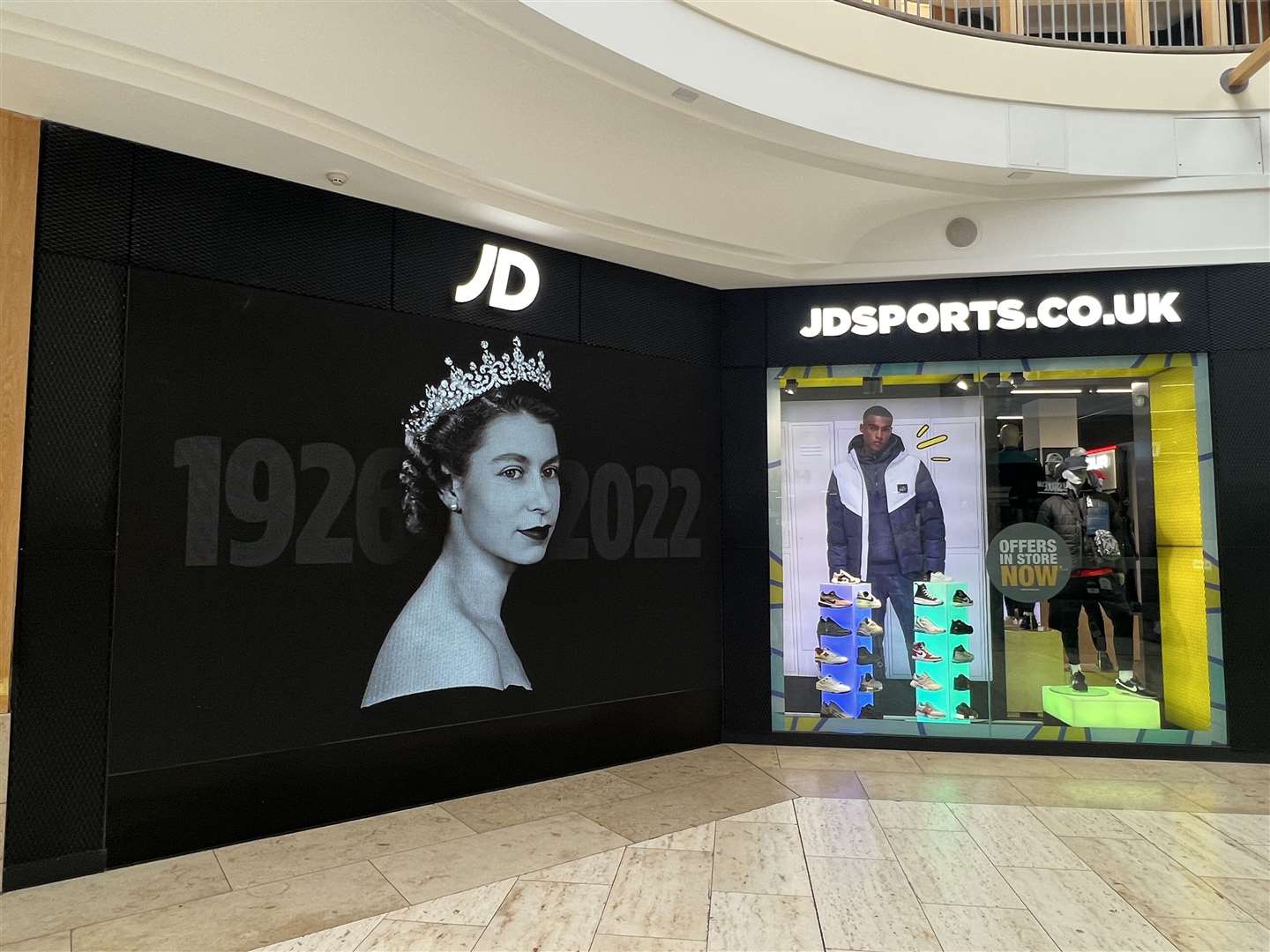 Tributes to Her Majesty Queen Elizabeth II at Bluewater Shopping Centre