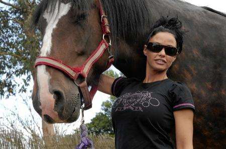 Model Katie Price rolled into Wittersham to support the village’s Horse Refuge
