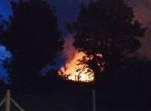 This picture of the fire was posted on the Sitingbourne & Kemsley Light Railway site