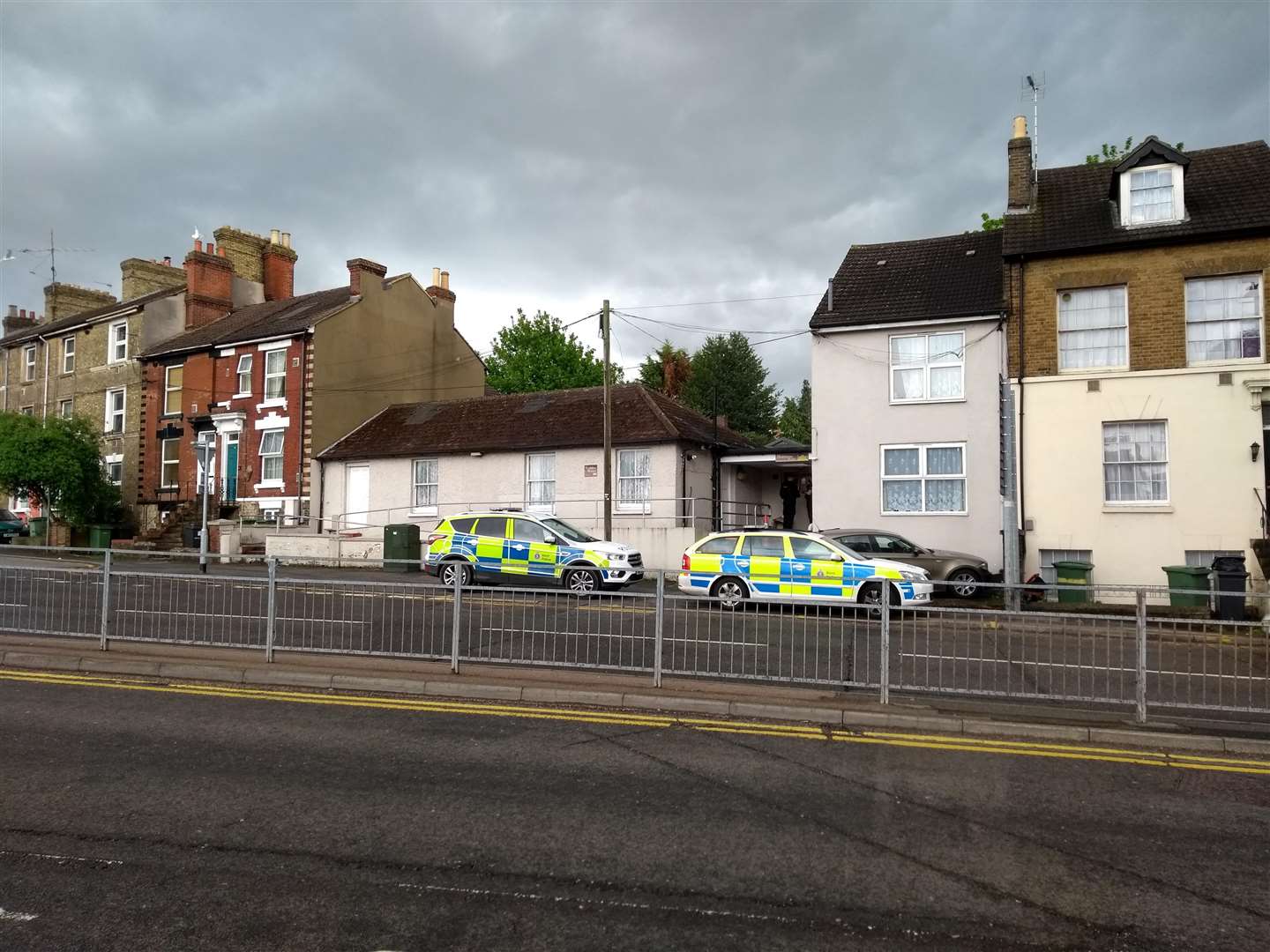 Police are outside Maidstone Mosque in Mote Road