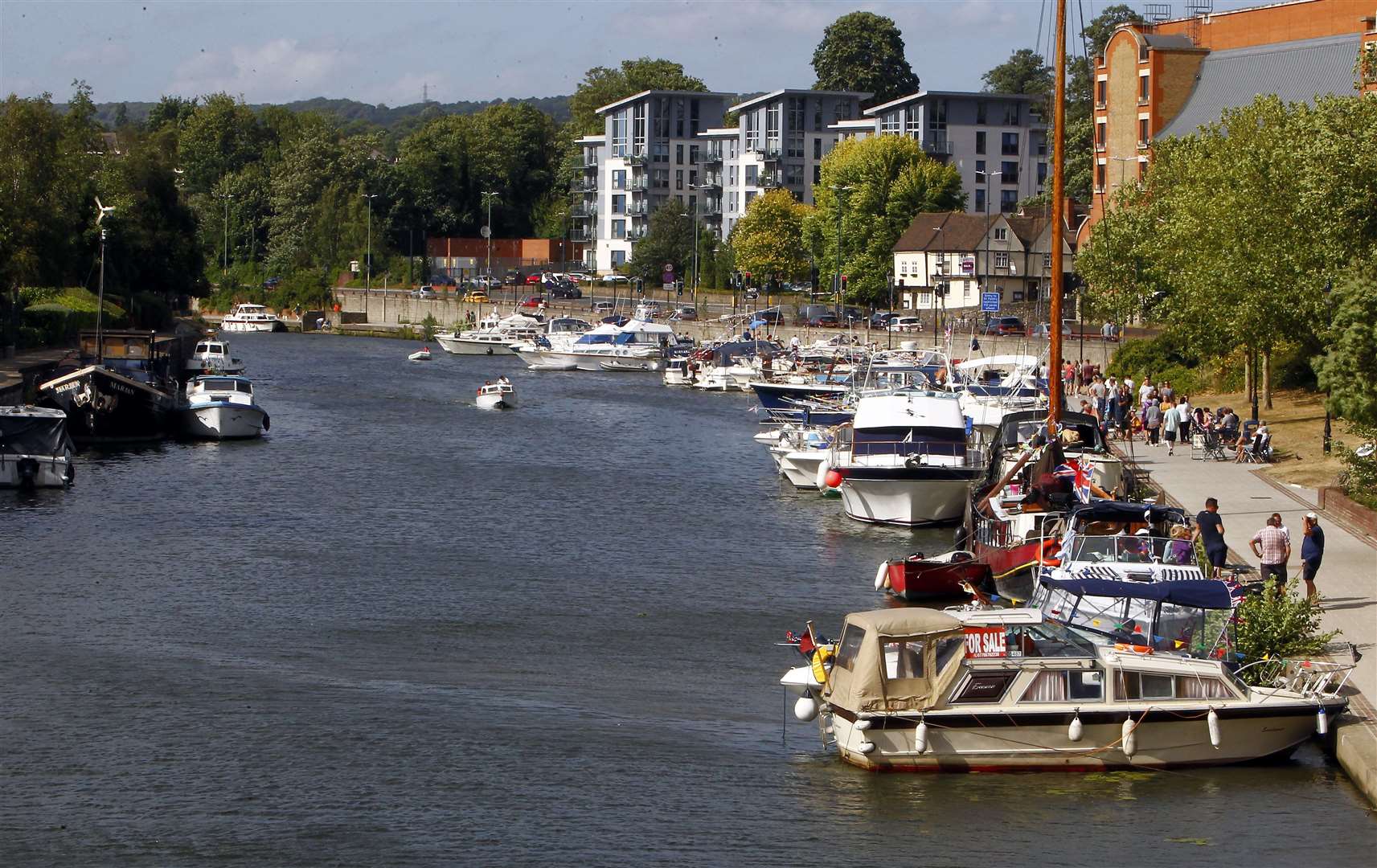 The River Medway in Maidstone: what side you were born on determines if you are a Man (or Maid) of Kent or a Kentish Man or Maid