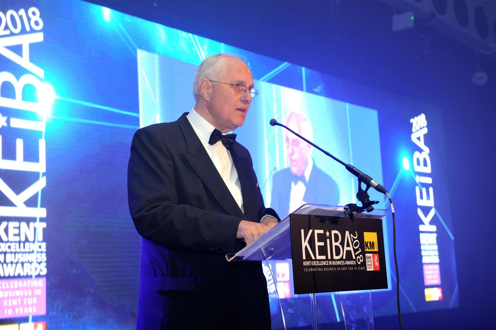 Geoff Miles, chairman of the judging panel addresses the audience at last year's awards night