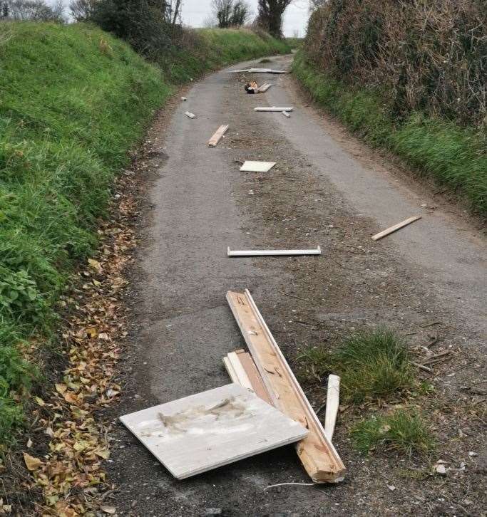 Walker left a trail of rubbish behind him from his hired van. Photo Sevenoaks Council