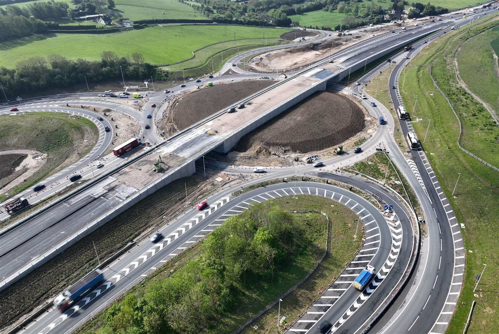 Progress on the multi-million pound Stockbury Flyover in May 2024. Picture: Phil Drew