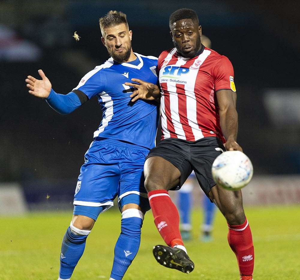 Gillingham vs Lincoln City match action Picture: Ady Kerry (21789428)