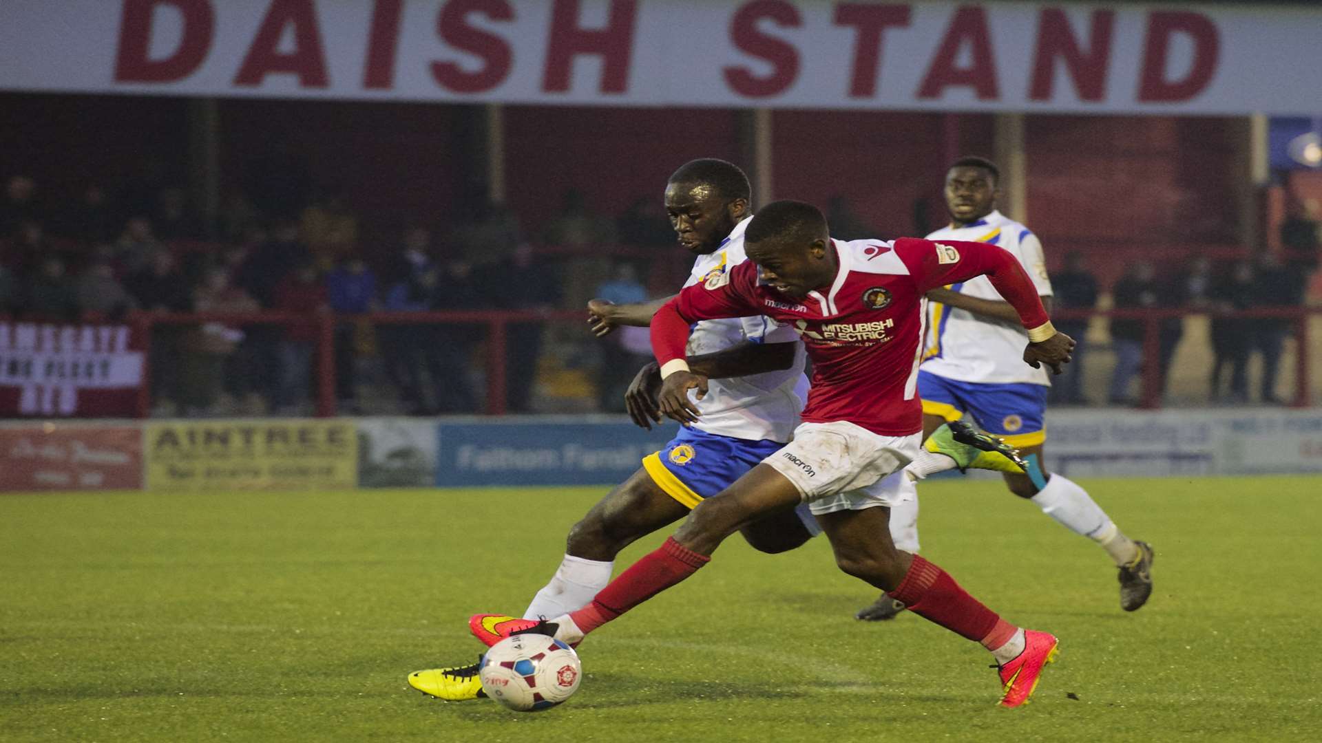 Anthony Cook on the run during Ebbsfleet's 3-0 win over Farnborough Picture: Andy Payton