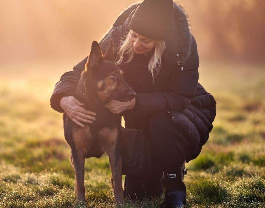 Lauren Austen with her pet dog Duke