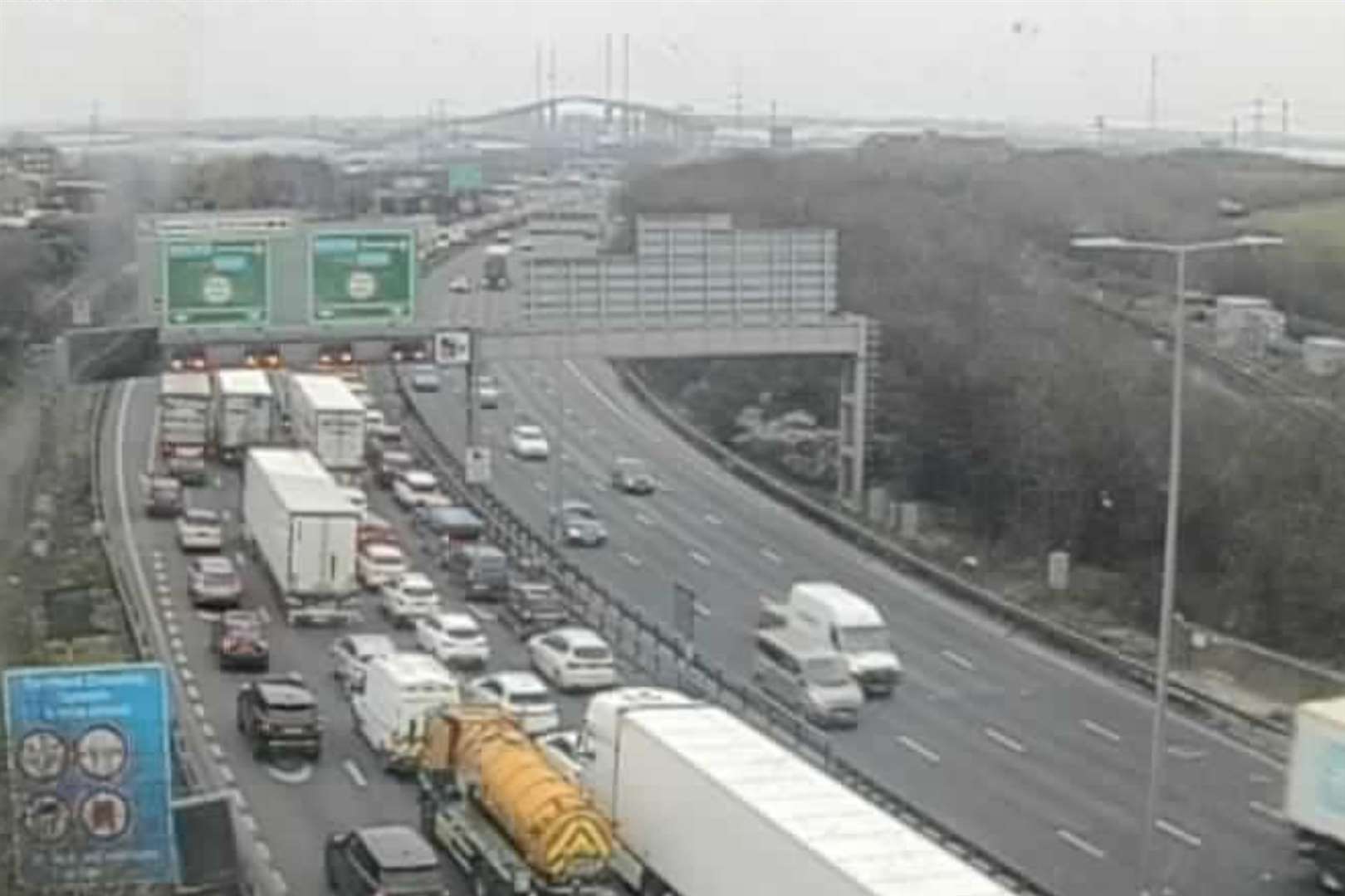 Queues were six miles long on the M25 near the Dartford Crossing at one point. Picture: Highways England