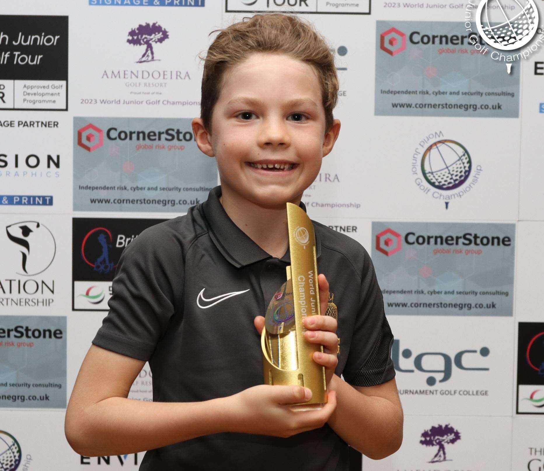 Prince's Golf Club's Elijah Gibbons won in the under-7 category at the 2023 World Junior Golf Championship at the Amendoeira resort in the Algarve, Portugal, with the event run by the British Junior Golf Tour