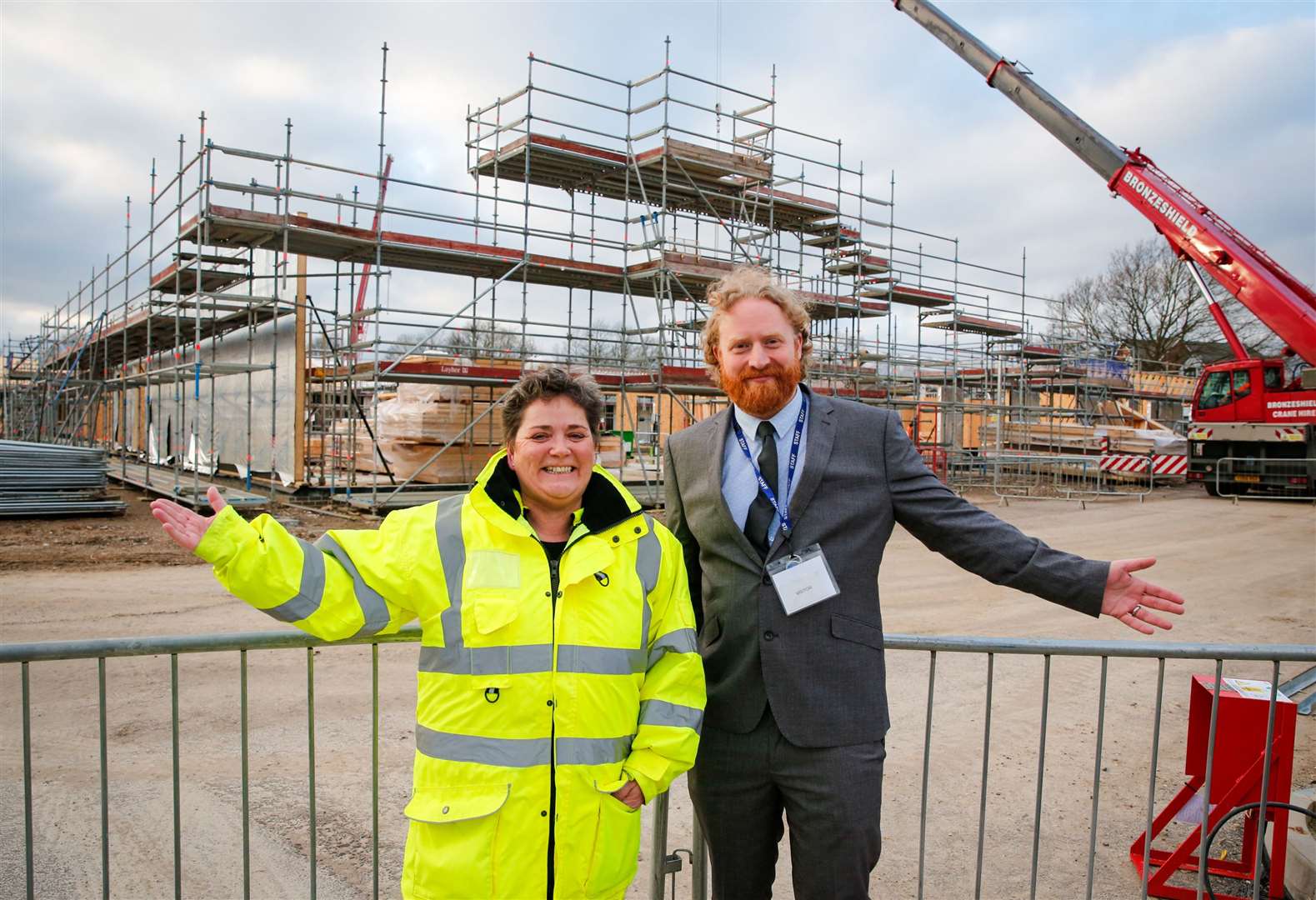 Executive head Ceranne Litton and head teacher Neil Dipple in front of works for the Aspire School in Vellum Drive, Sittingbourne. Picture: Matthew Walker