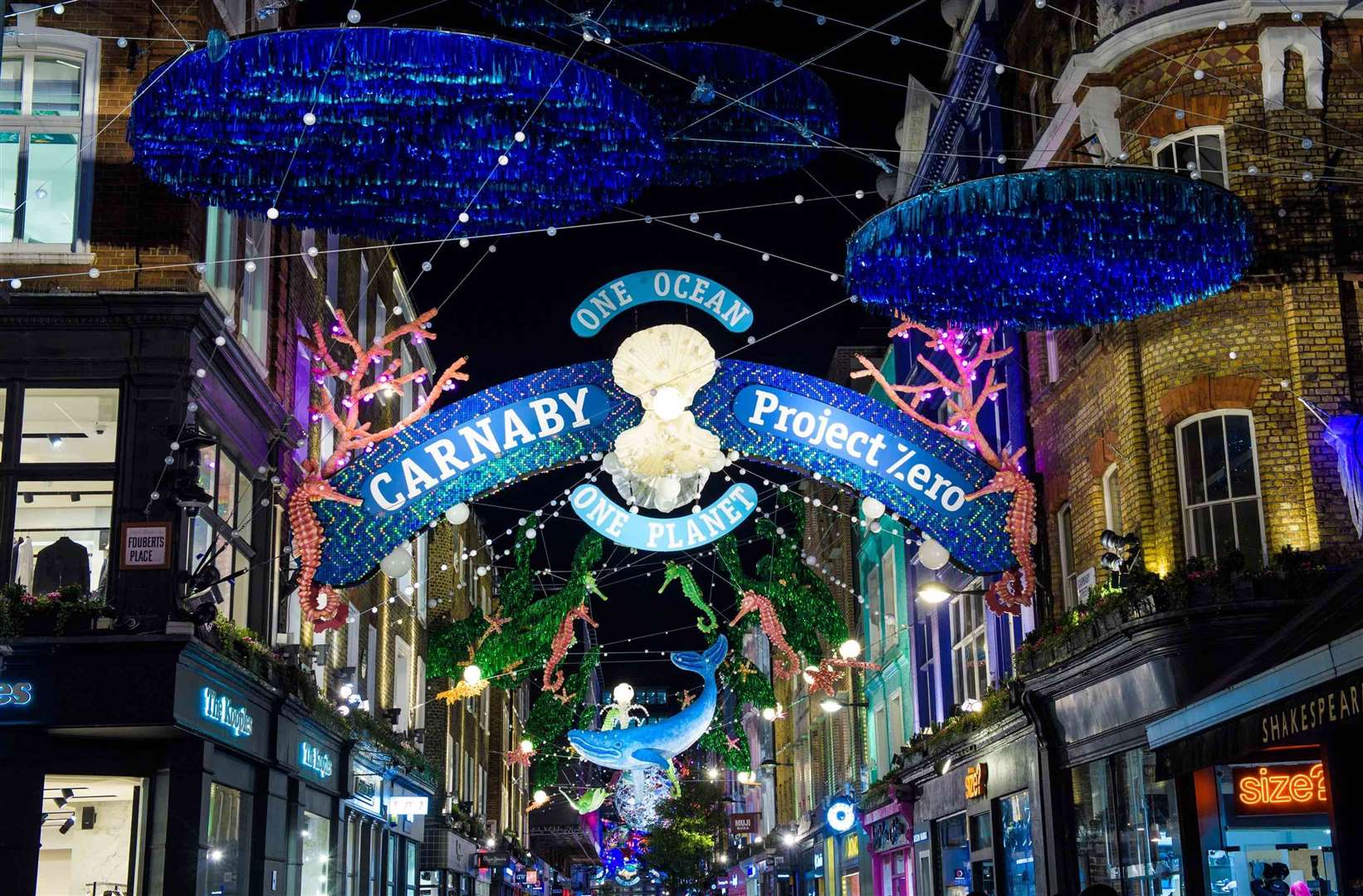 Carnaby Street Christmas lights Picture: Anthony Upton/PA Wire