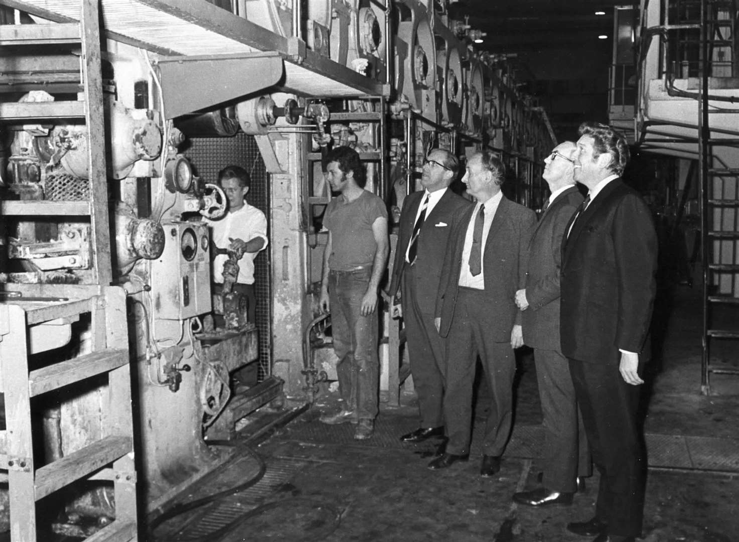 A photograph from inside Chartham Paper Mill in 1972