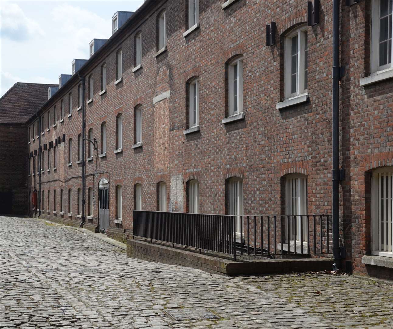 The cobbled road alongside The Ropery is often used during the filming of Call the Midwife at Chatham Historic Dockyard. Picture: Chris Davey