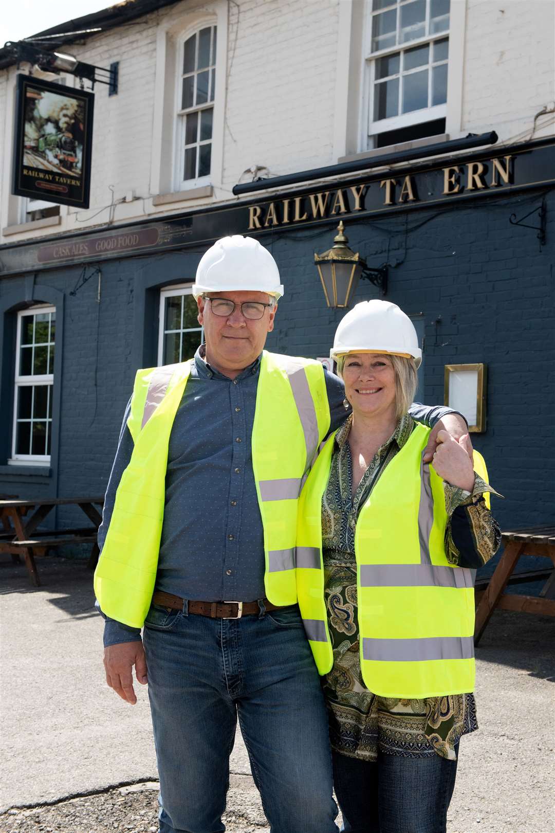 Brad and Maria Read outside The Railway Tavern in Longfield. Picture: Star Pubs & Bars