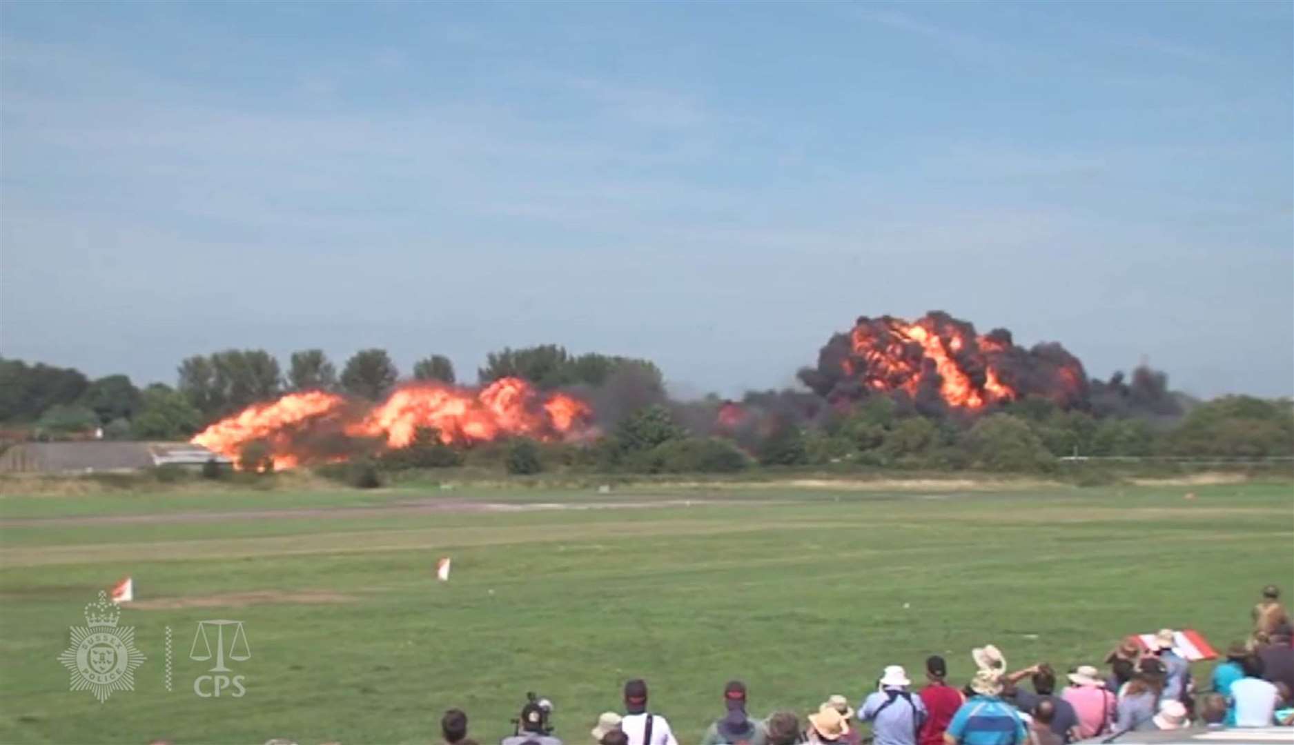 A Hawker Hunter jet exploded in a fireball at the airshow in August 2015 (Screengrab/Sussex Police and CPS/PA)