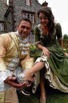 That glass slipper moment with John Partridge as Prince Charming and Kate Quinnell as Cinderella