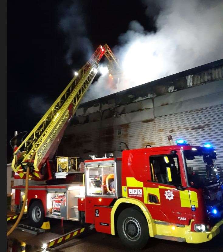 Crews worked for around three hours to bring the blaze under control. Photo: London Fire Brigade
