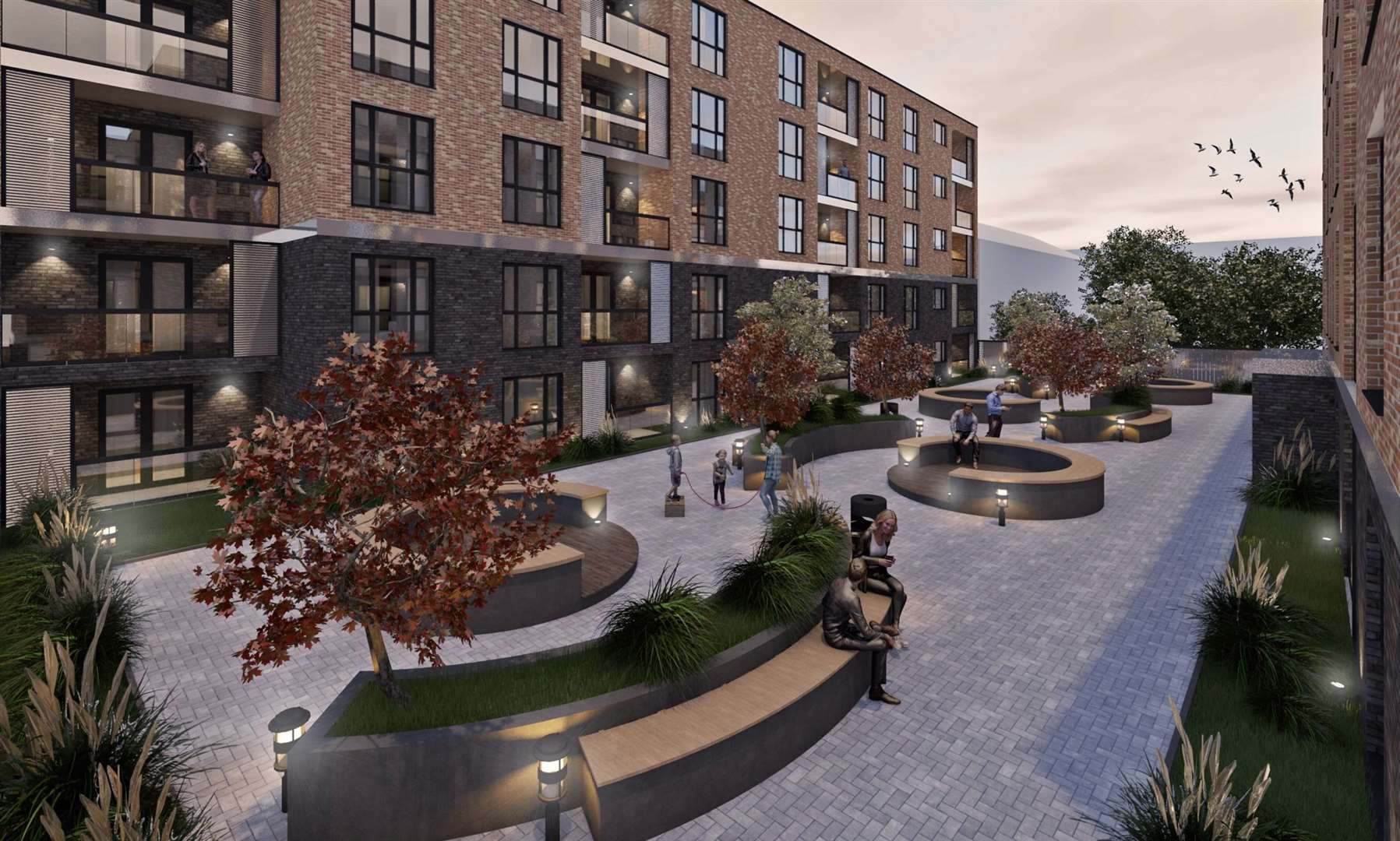 A central courtyard would sit between both blocks. Picture: Medway Council
