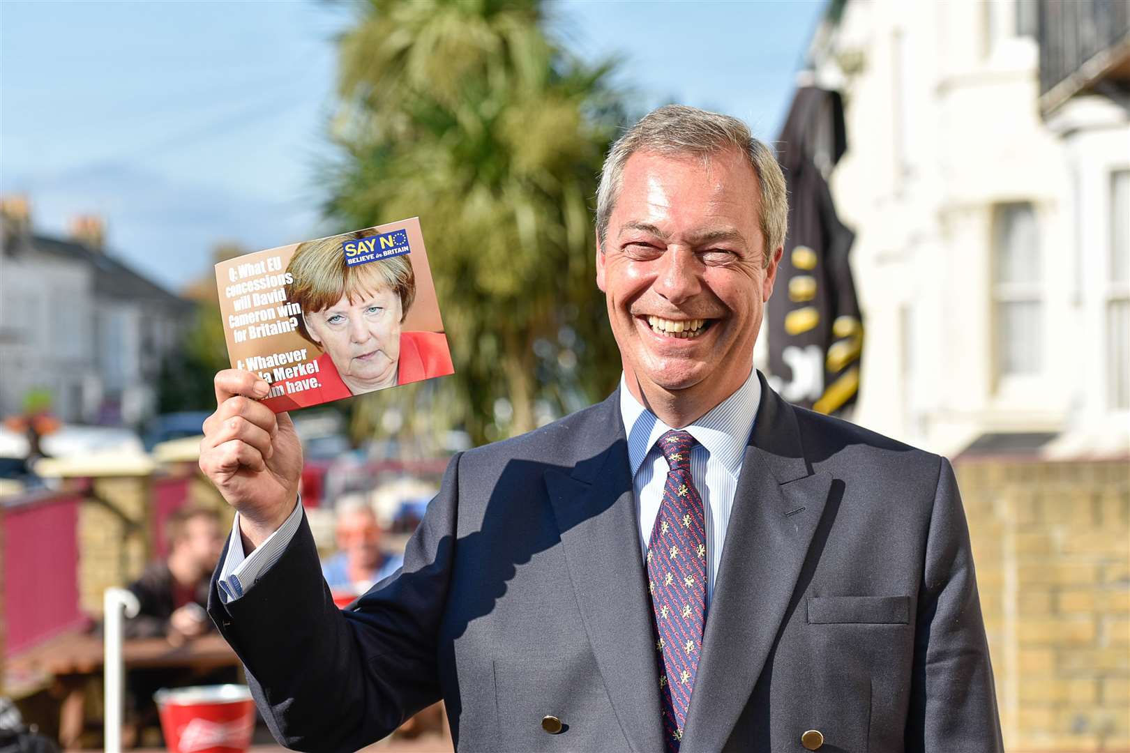 Mr Farage kicking off his Brexit campaign in Cliftonville in 2015. Picture: Alan Langley
