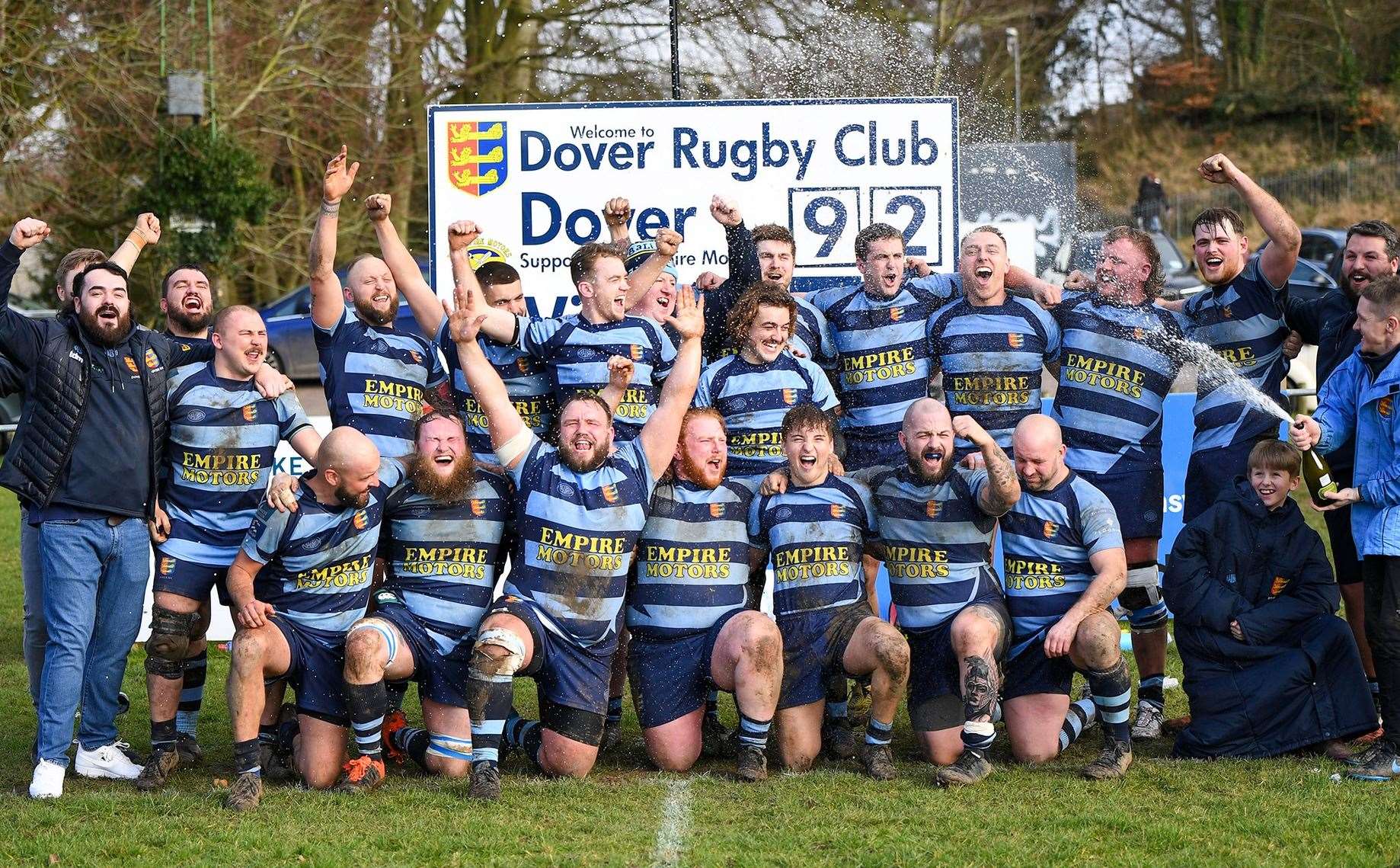 Dover celebrate their Kent 2 title success. Picture: Ken Matcham Photography
