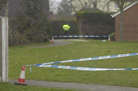 Police cordoned off Cypress Avenue, Ashford, after the girl's false sex assault claim