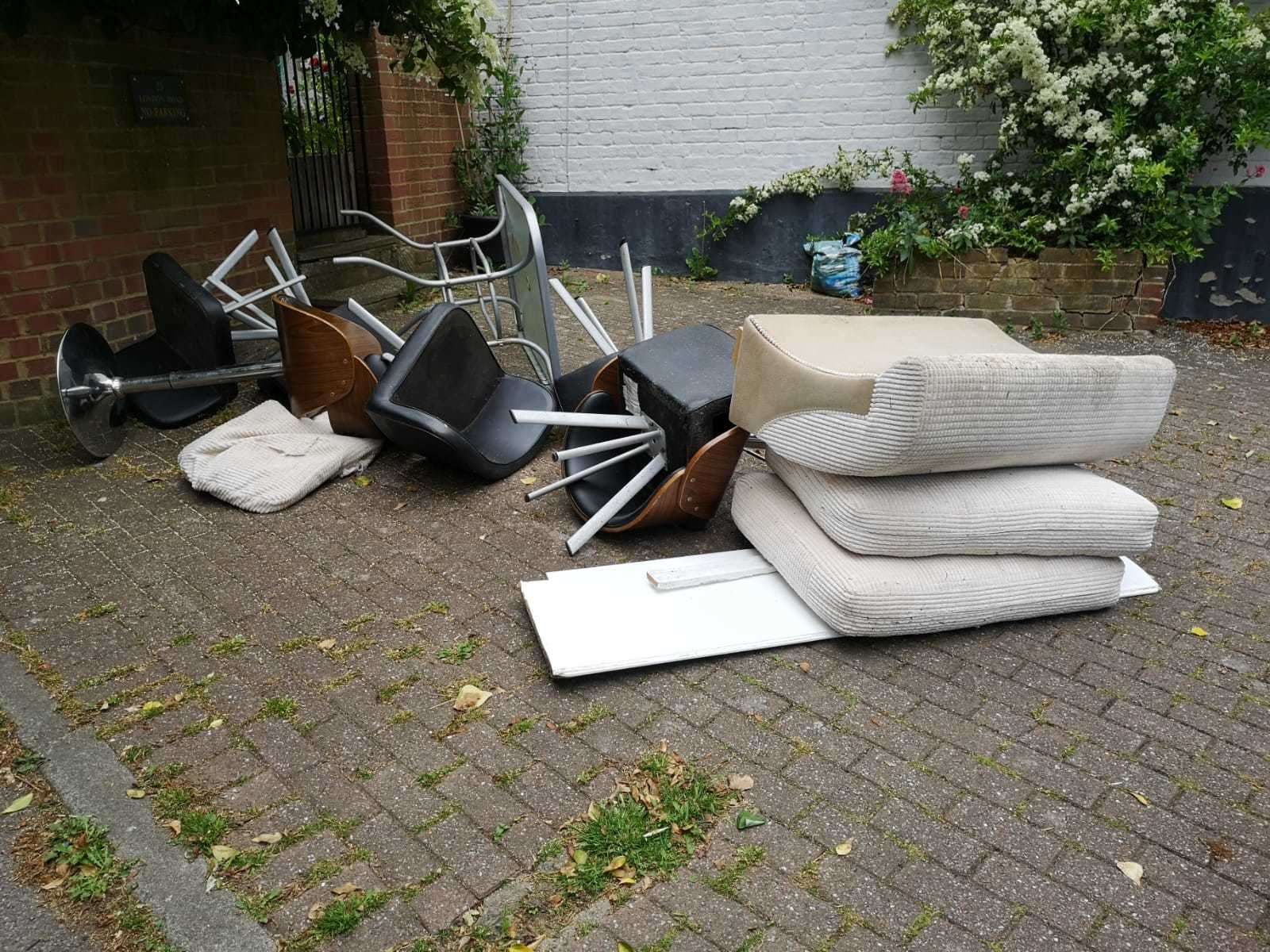 Rubbish flytipped by Mr Paul Earwaker on a private driveway in Maidstone