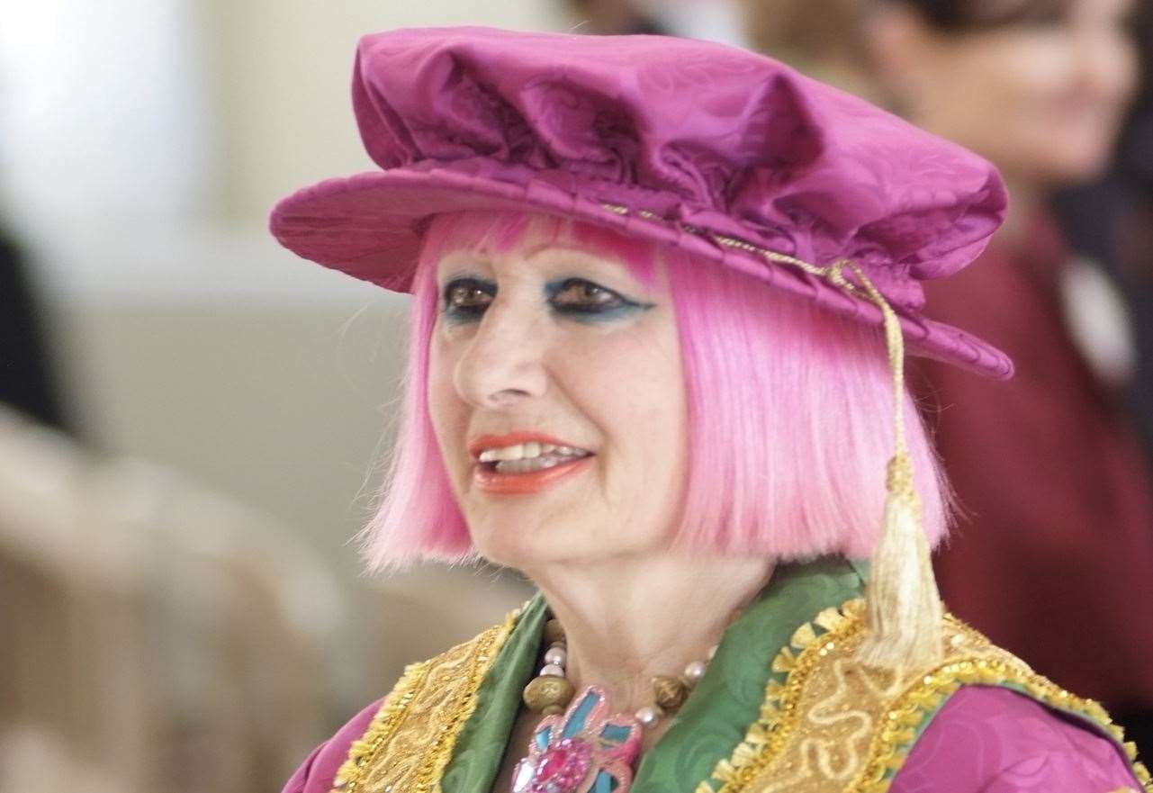 Fashion designer Zandra Rhodes was one of the 1980s most in-demand designers. She learned her craft at what today is the University of Creative Arts in Medway