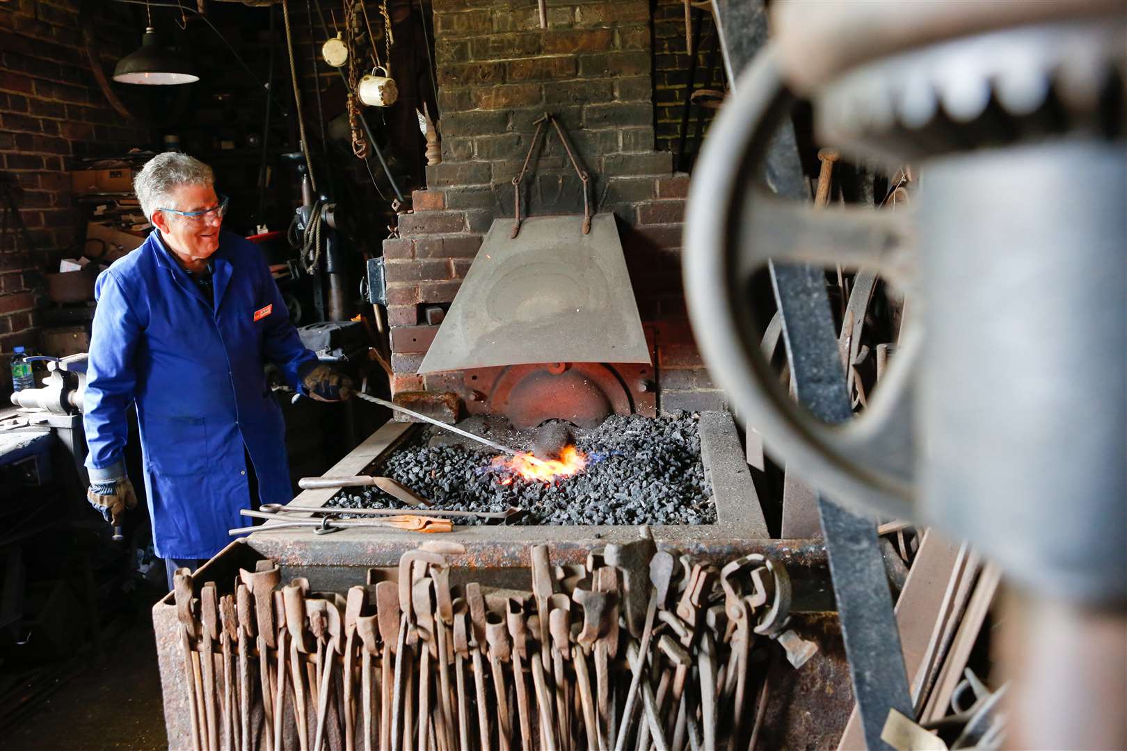 John Howard, the resident blacksmith at Kent Life, near Maidstone