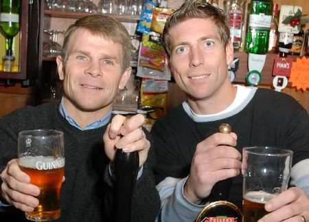 BUSINESS PARTNERS: Andy Hessenthaler and Gillingham player Nicky Southall. Picture: VERNON STRATFORD