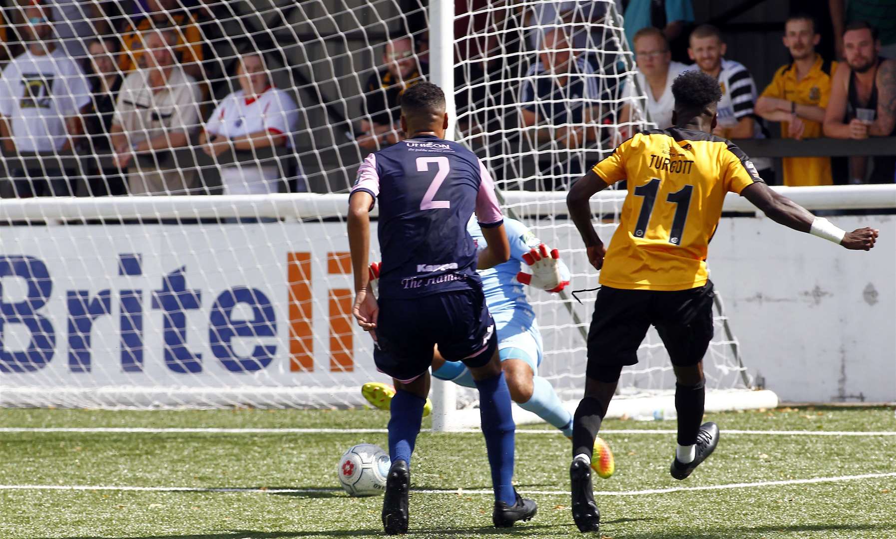 Blair Turgott opens the scoring in Maidstone's 4-1 friendly win over Dulwich on Saturday Picture: Sean Aidan