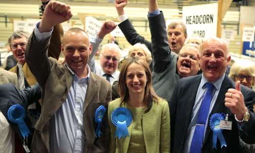Helen Whately's supporters celebrate