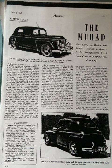 Review of the Murad by Auto Car courtesy of John Sissons