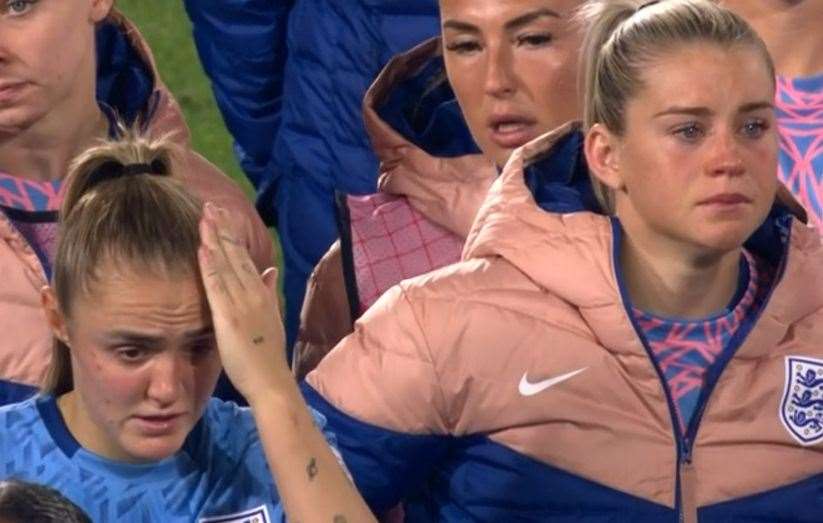An emotional Russo after giving her all in the World Cup final. Picture: BBC