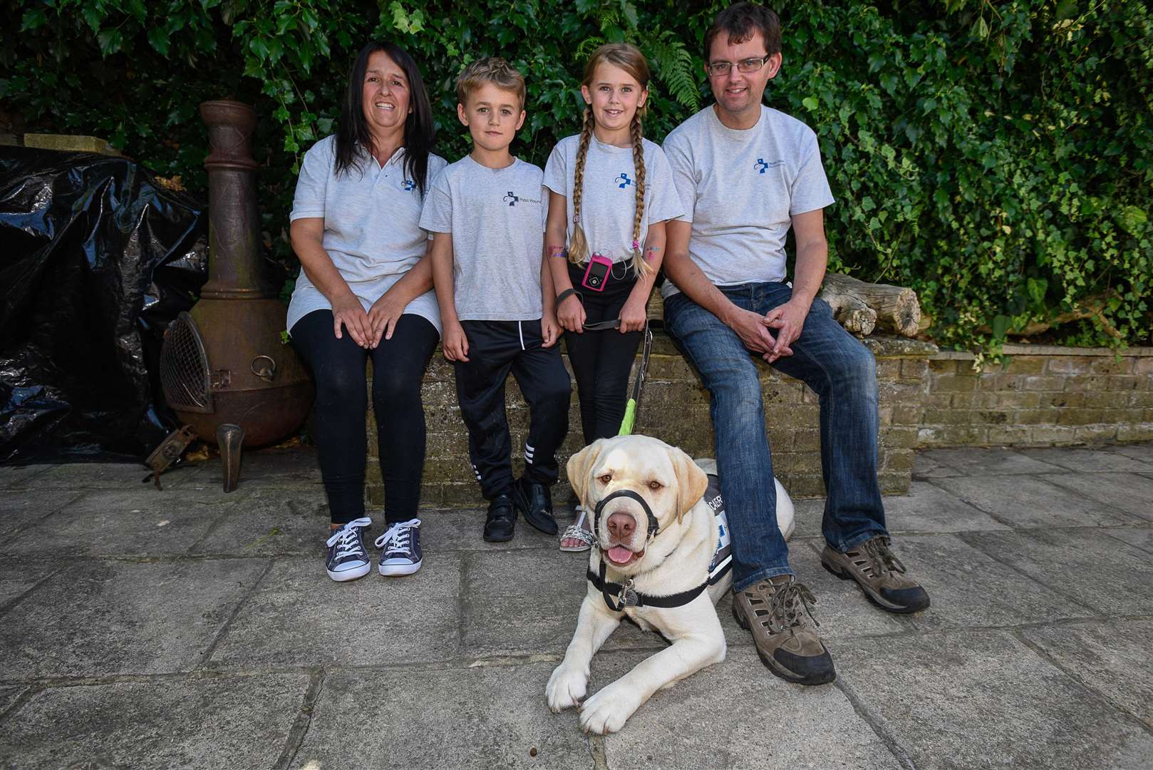 Nina, Elliot, Phoebe and Graham Denton. Nina Denton and her family have a diabetic alert dog, Teddy, who looks after their 8-year-old daughter and are fundraising for the charity Hypo Hounds to be able to train another one