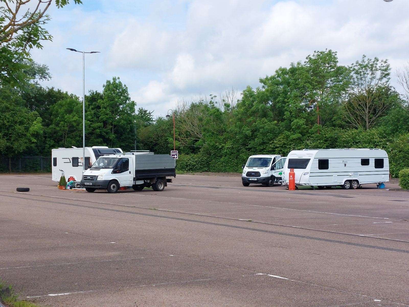 Two caravans and a couple of vans were spotted at Wincheap Park and Ride in Canterbury this morning