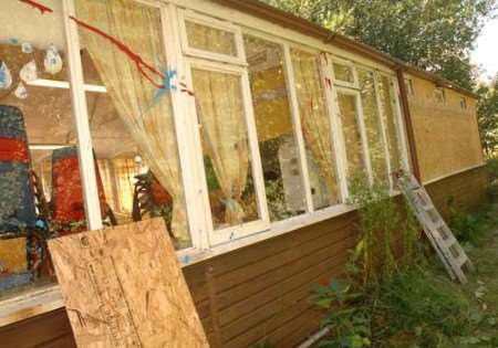 Hunderds of pounds of damage was caused, including 12 smashed windows