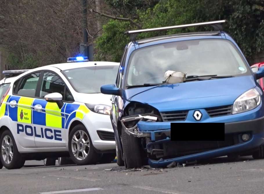 One of the cars damaged in the crash. Picture: Tom Smy @Media999E