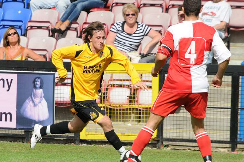 Antonio Gonnella, in Maidstone colours, has accepted Brickies boss Nick Davis' invitation to train with the club Picture: Steve Terrell