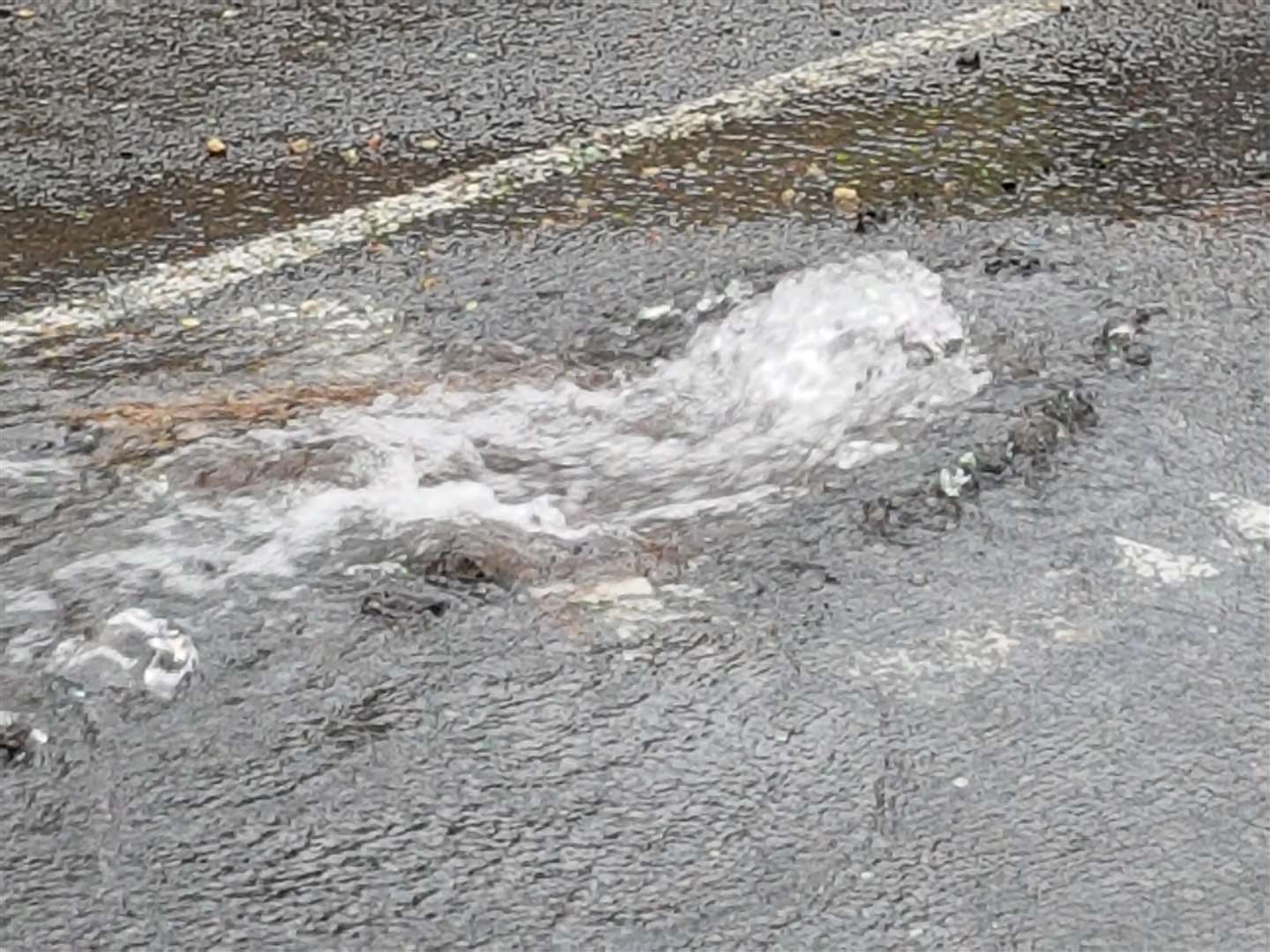 Water was pictured spewing out of the pipe (3549028)