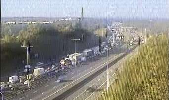 The scene on the M20 Credit: Highways Agency