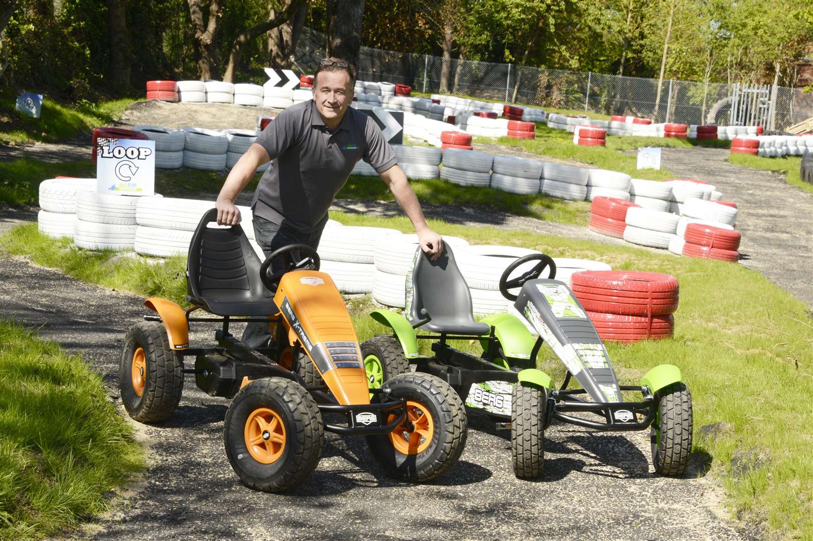 Big Fun House owner Simon Bridgland at the centre's go-kart track which launched last May