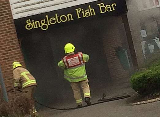 The fire at Singleton fish bar.