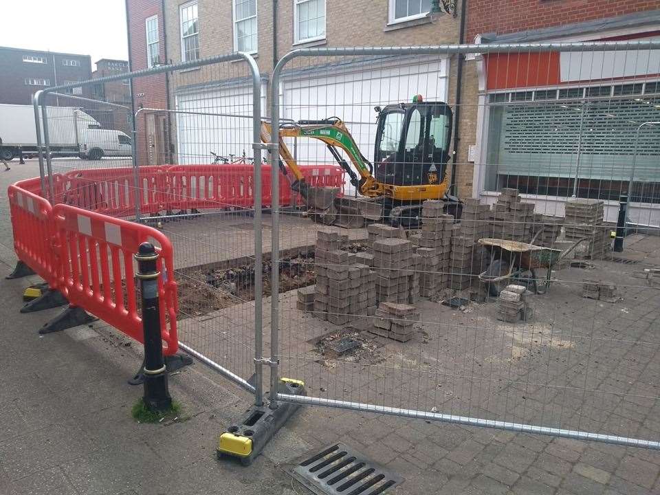Work is underway in Iron Bar Lane